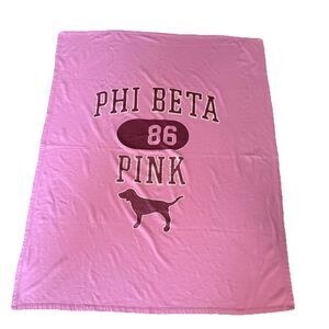 Y2K PINK Victorias Secret Vintage Phi Beta Sweatshirt Blanket Large Retro *READ*
